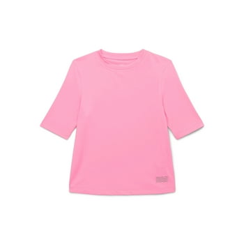 Wonder Nation Boys Swim Rash Guard with Short Sleeves, Size 4-18 & Husky