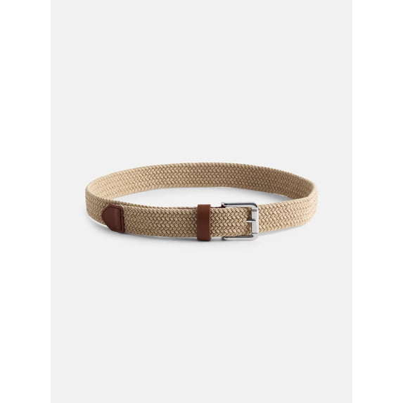 Wonder Nation Boys Tan Stretch Woven Belt, Sizes S-L