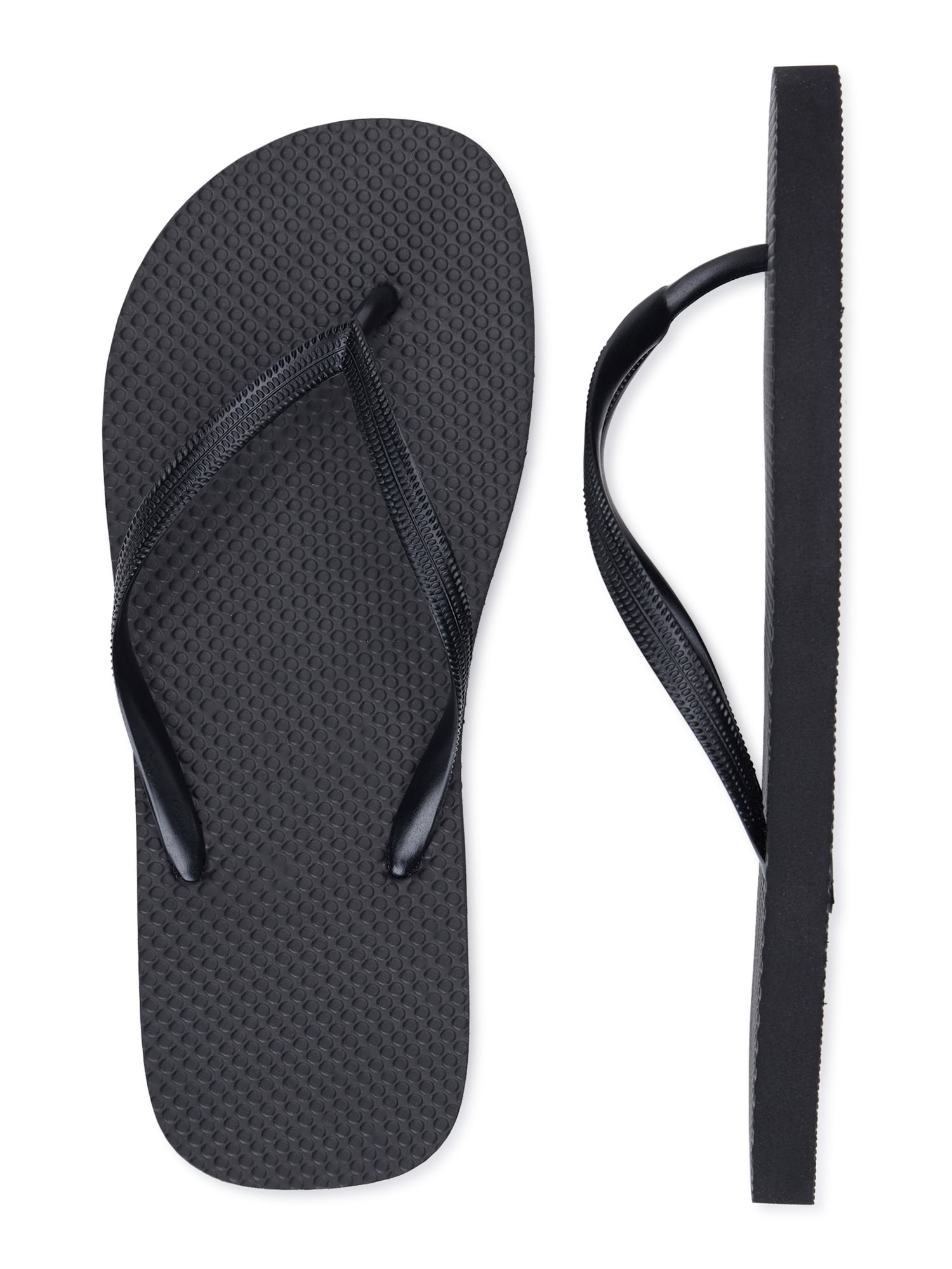 Wonder Nation Boys Textured Footbed Flip-Flop Sandals, Black, 2-3 ...