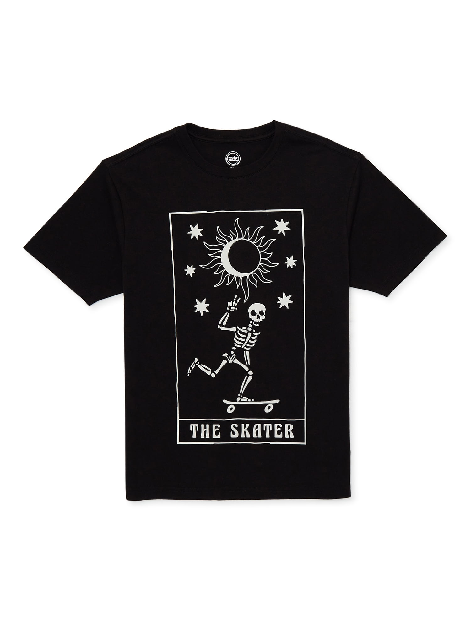 【WONDER WONDER】Notter Double Lace Square Short Sleeve T Wonder Nation Boys Skeleton Tee - Short Sleeve Cotton Shirt