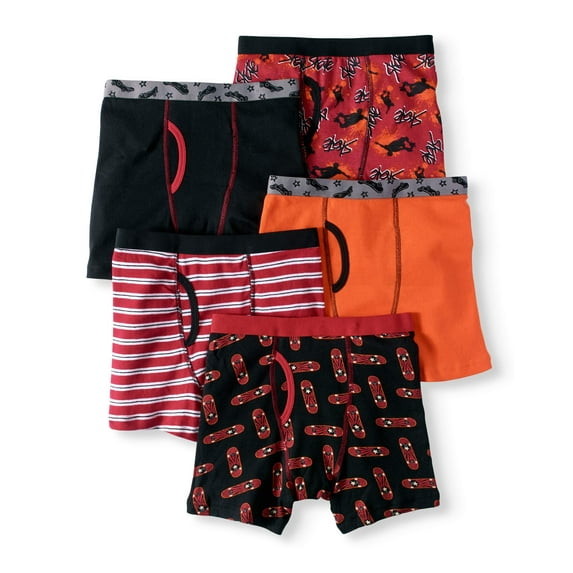 Wonder Nation Boys Underwear, 5 Pack Skate Boxer Briefs (Little Boys & Big Boys)