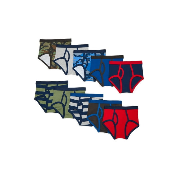 Wonder Nation Boys Brief Underwear, 10-Pack, Sizes S-XL