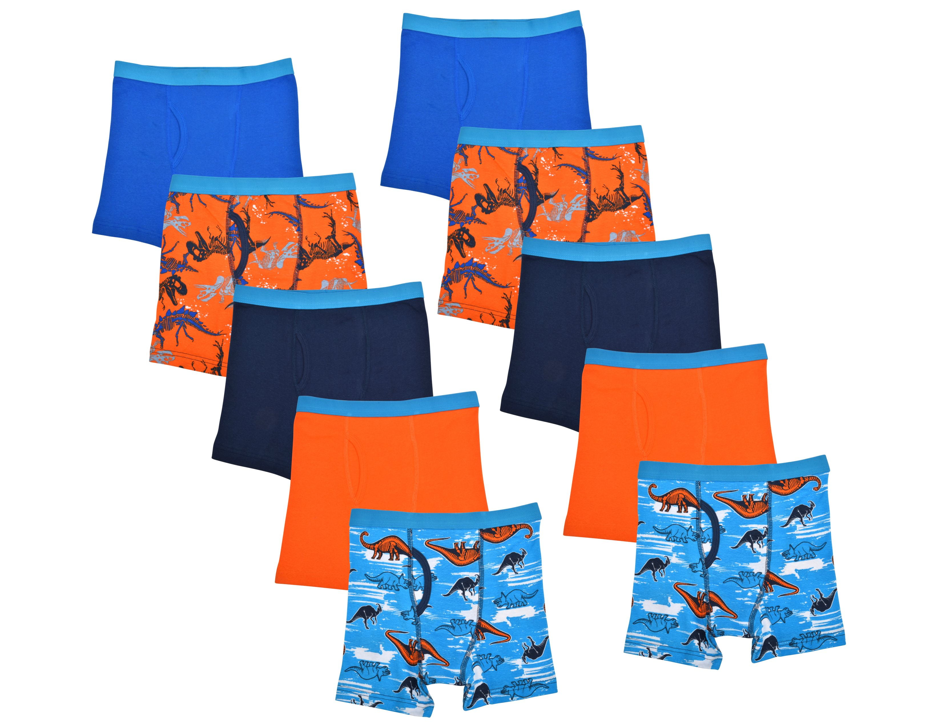 Wonder Nation Boys Underwear, Soft Cotton Boxer Briefs, 10-Pack, Sizes S-XXL & Husky