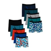 Wonder Nation Boys Underwear Soft Cotton Boxer Briefs, 10-Pack, Sizes S-XXL & Husky
