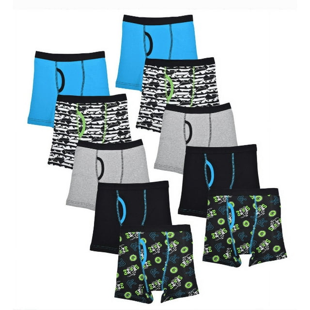 Wonder Nation Boys Underwear Soft Cotton Boxer Briefs, 10Pack, Sizes SXXL & Husky