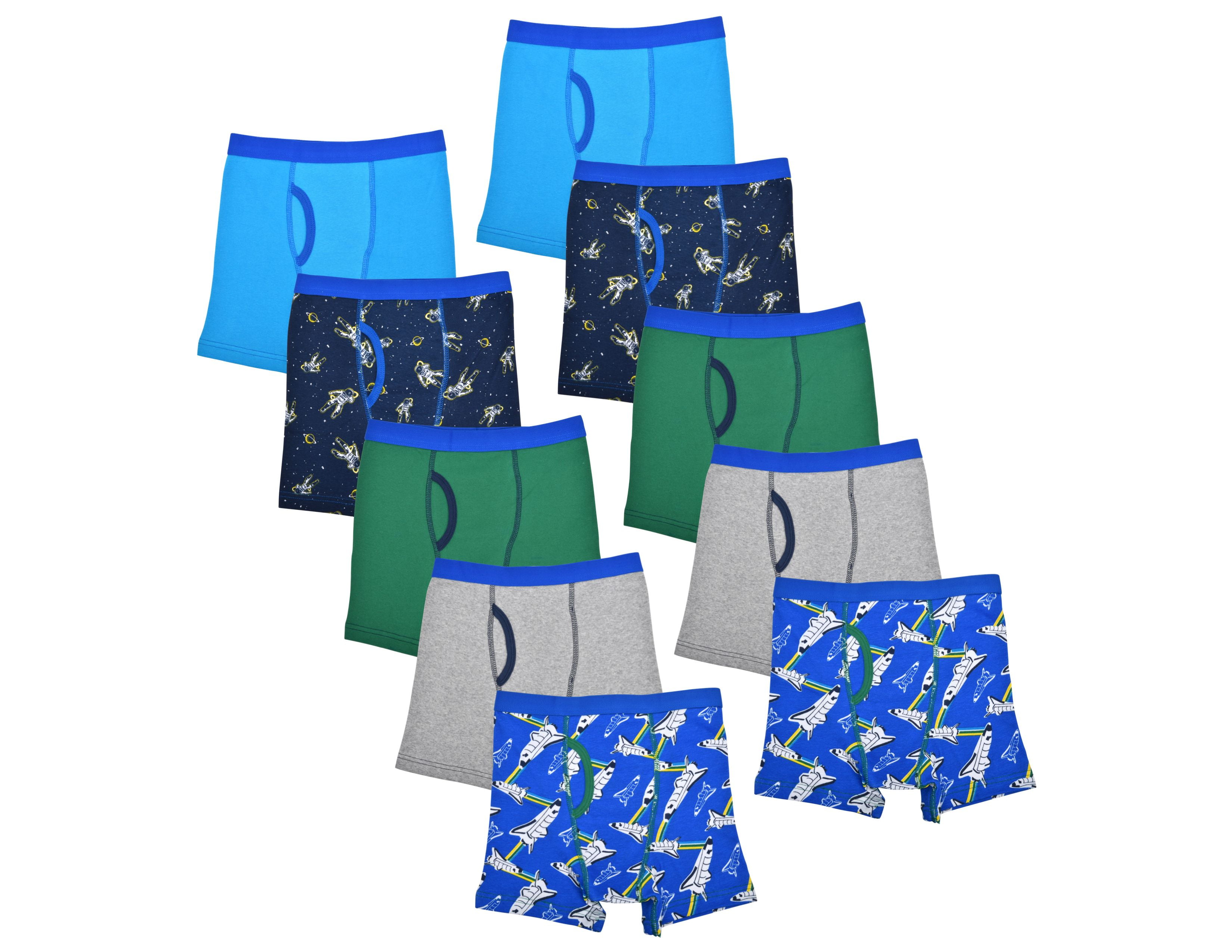Wonder Nation Boys Underwear, Soft Cotton Boxer Briefs, 10Pack, Sizes