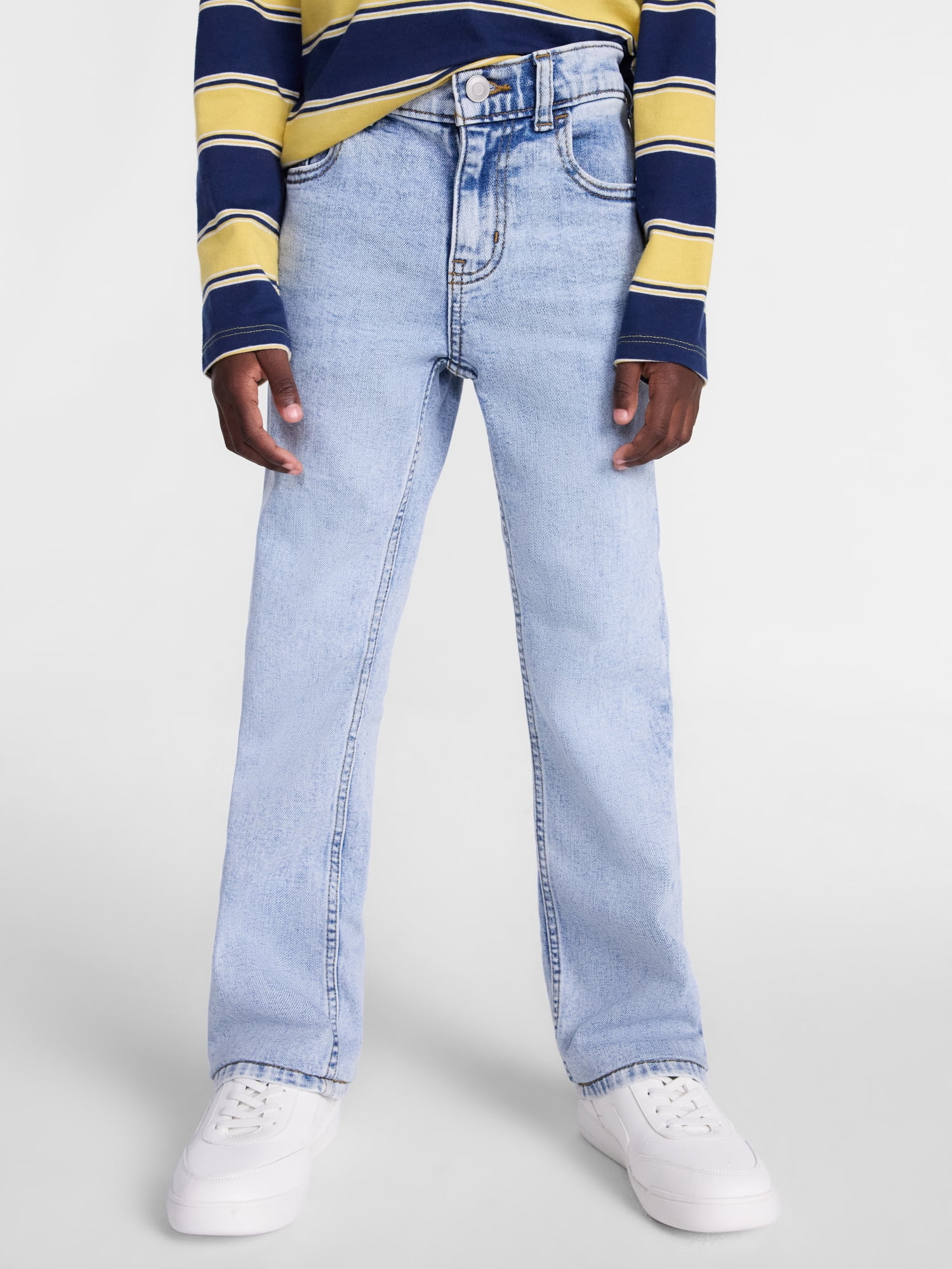 Wonder Nation Boys Vintage Straight Leg Denim Jeans, Sizes 4-18 and Husky