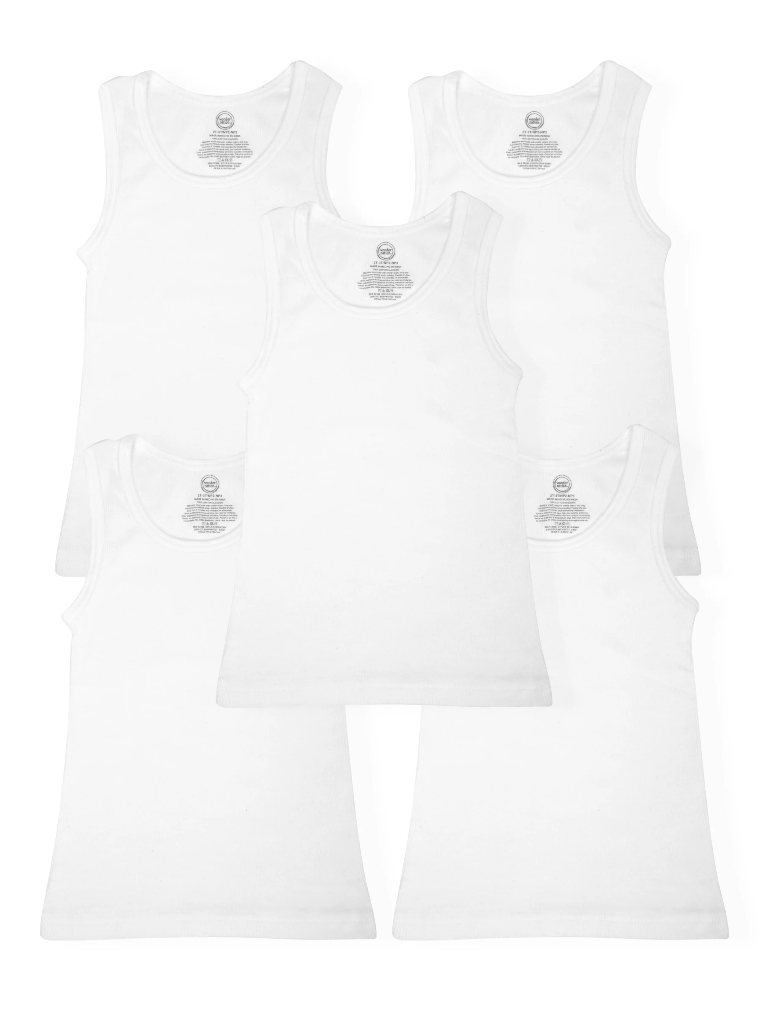 Wonder Nation Boys White Tank Undershirt 5 Pack Bahrain Ubuy