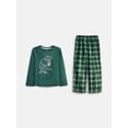thumbnail image 1 of Wonder Nation Boys Long Sleeve Top and Fleece Pants Sleep Set, 2 Piece, Sizes 4-18, 1 of 3