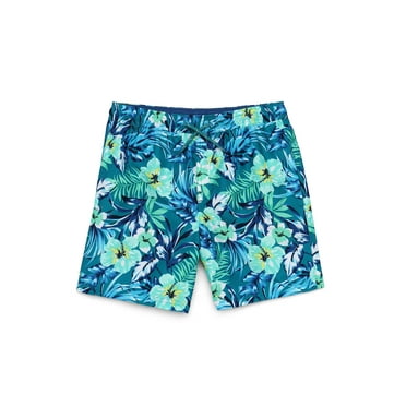 Wonder Nation Boys Woven Swim Trunks with UPF50 , Sizes 4-18 & Husky