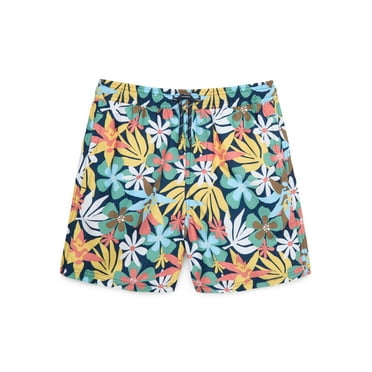 Wonder Nation Boys Woven Swim Trunks with UPF50+, Sizes 4-18 & Husky