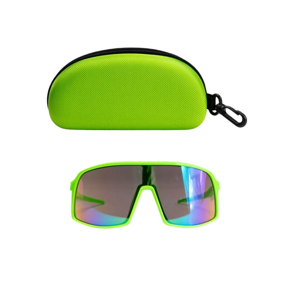 Wonder Nation Boys Wrap Around Frame Sunglass with Green Case