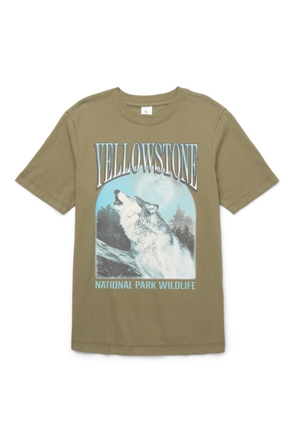 Boys Yellowstone Wolf Graphic Tee, Sizes XS-XXL