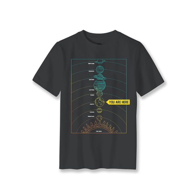 Wonder Nation, Boys' & Big Boys' You Are Here, Short Sleeve Graphic T-Shirt, Sizes 4-18