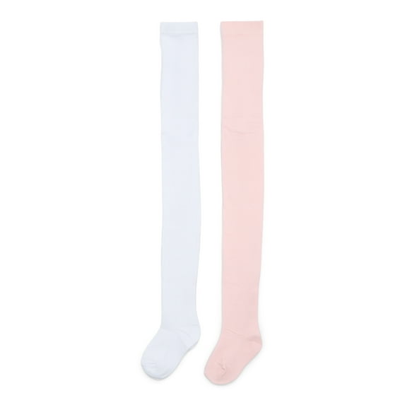 Wonder Nation Girls Cable Knit Tights, 2-Pack, Sizes S-L