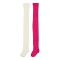 thumbnail image 1 of Wonder Nation Girls Cable Ribbed Tights, 2-Pack, Sizes S-L, 1 of 4