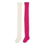 Wonder Nation Girls Cable Ribbed Tights, 2-Pack, Sizes S-L
