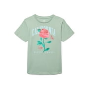 Wonder Nation Girls California Rose Graphic Tee, Sizes 4-18