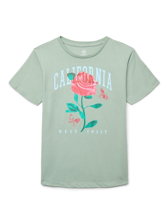 Girls California Rose Graphic Tee, Sizes 4-18