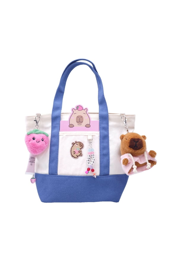 Capybara Mini Tote Bag, Navy