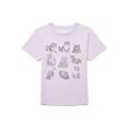 thumbnail image 1 of Wonder Nation Girls Cats Graphic Tee with Short Sleeves, Sizes 4-18, 1 of 7