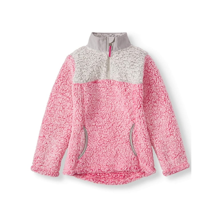 Quarter zip sherpa pullover on sale walmart