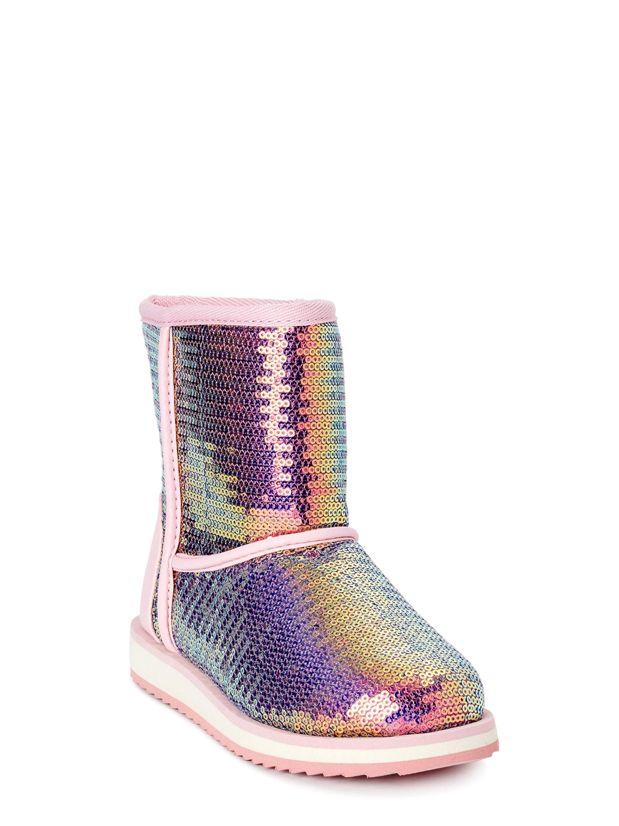 Wonder Nation Cozy Sequin Faux Shearling Boot Little Girls Big Girls Walmart
