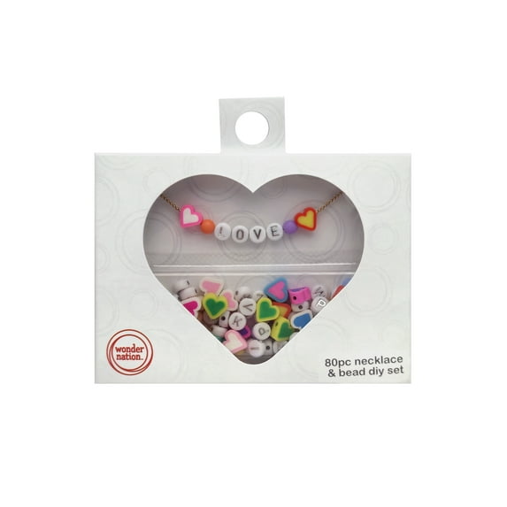 Wonder Nation DIY Love Letter Beaded Necklace, Girls
