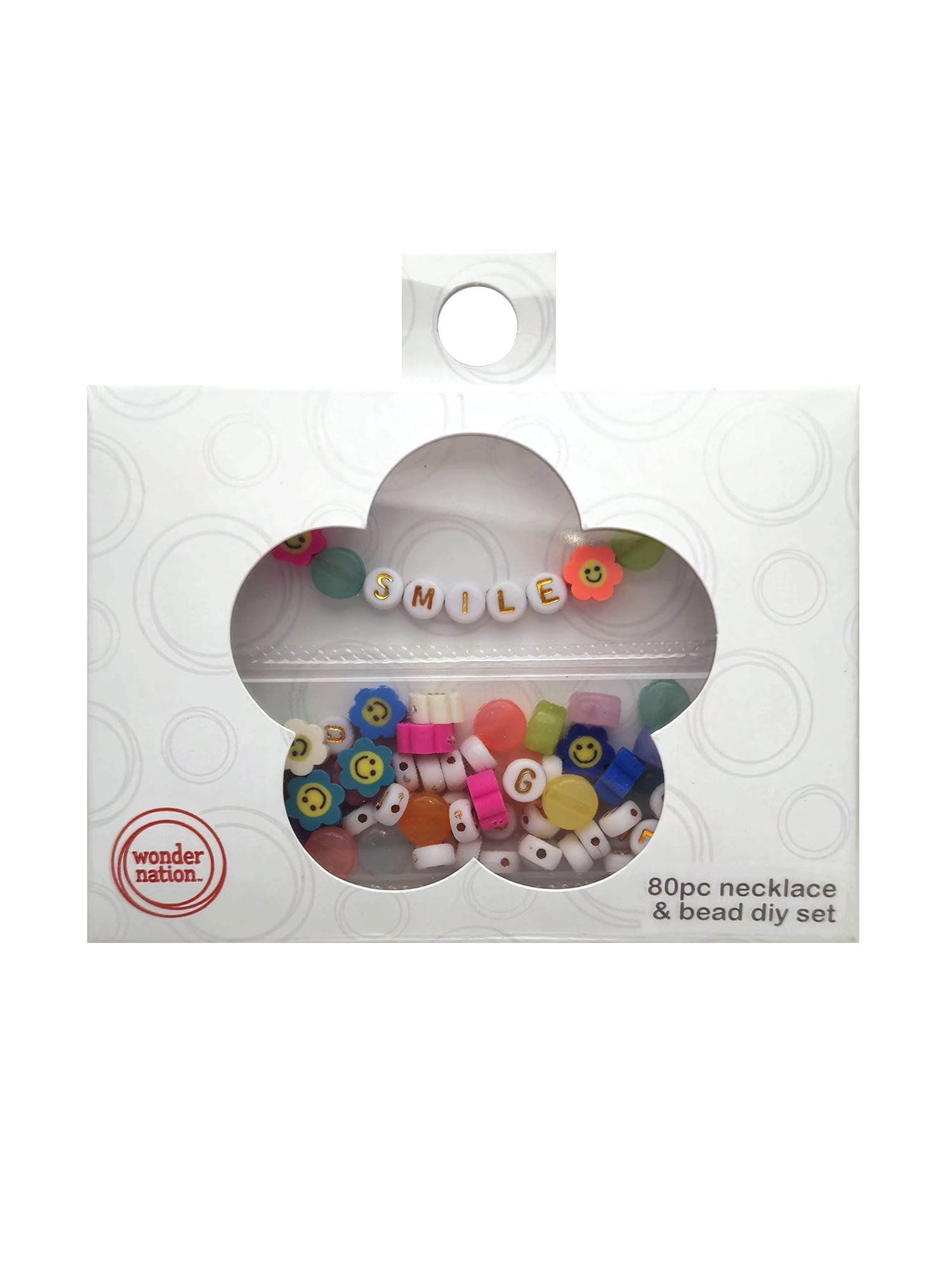 Wonder Nation DIY Smile Letter Beaded Necklace, Girls