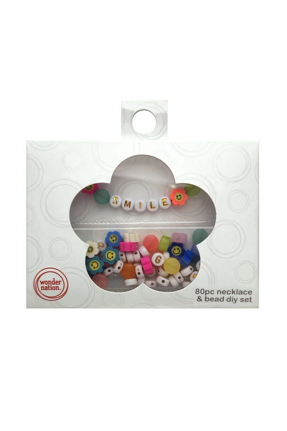 DIY Smile Letter Beaded Necklace, Girls