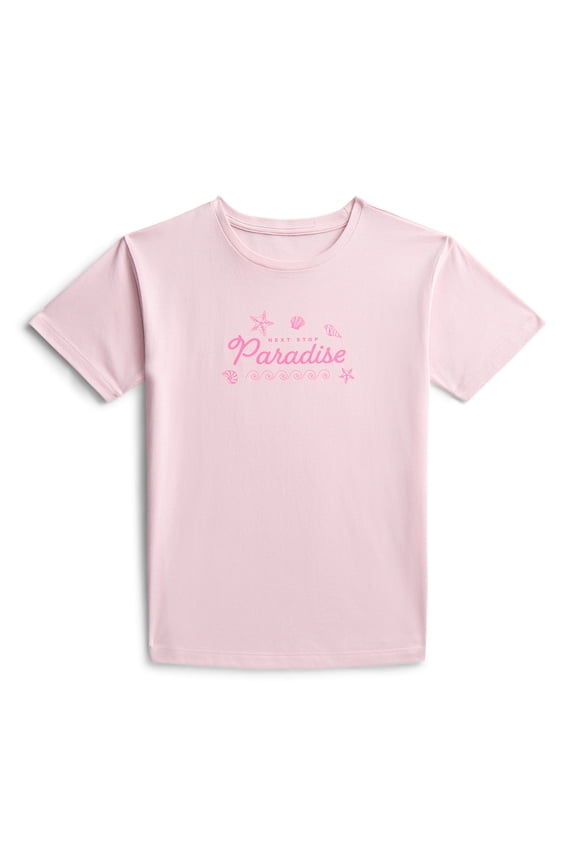 Girls Delicate Paradise Graphic Tee with Short Sleeves, Sizes 4-18