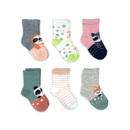 Wonder Nation Girl Critter Socks, 6-Pack, Sizes 6M - 5T