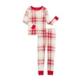 thumbnail image 1 of Wonder Nation Girls Cotton Long Sleeve Top and Pants Tight Fit Sleep Set, 2-Piece, Sizes 4-10, 1 of 3