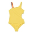thumbnail image 1 of Wonder Nation Girls Asymmetrical Embossed One Piece Swimsuit, Sizes 4-16, 1 of 3