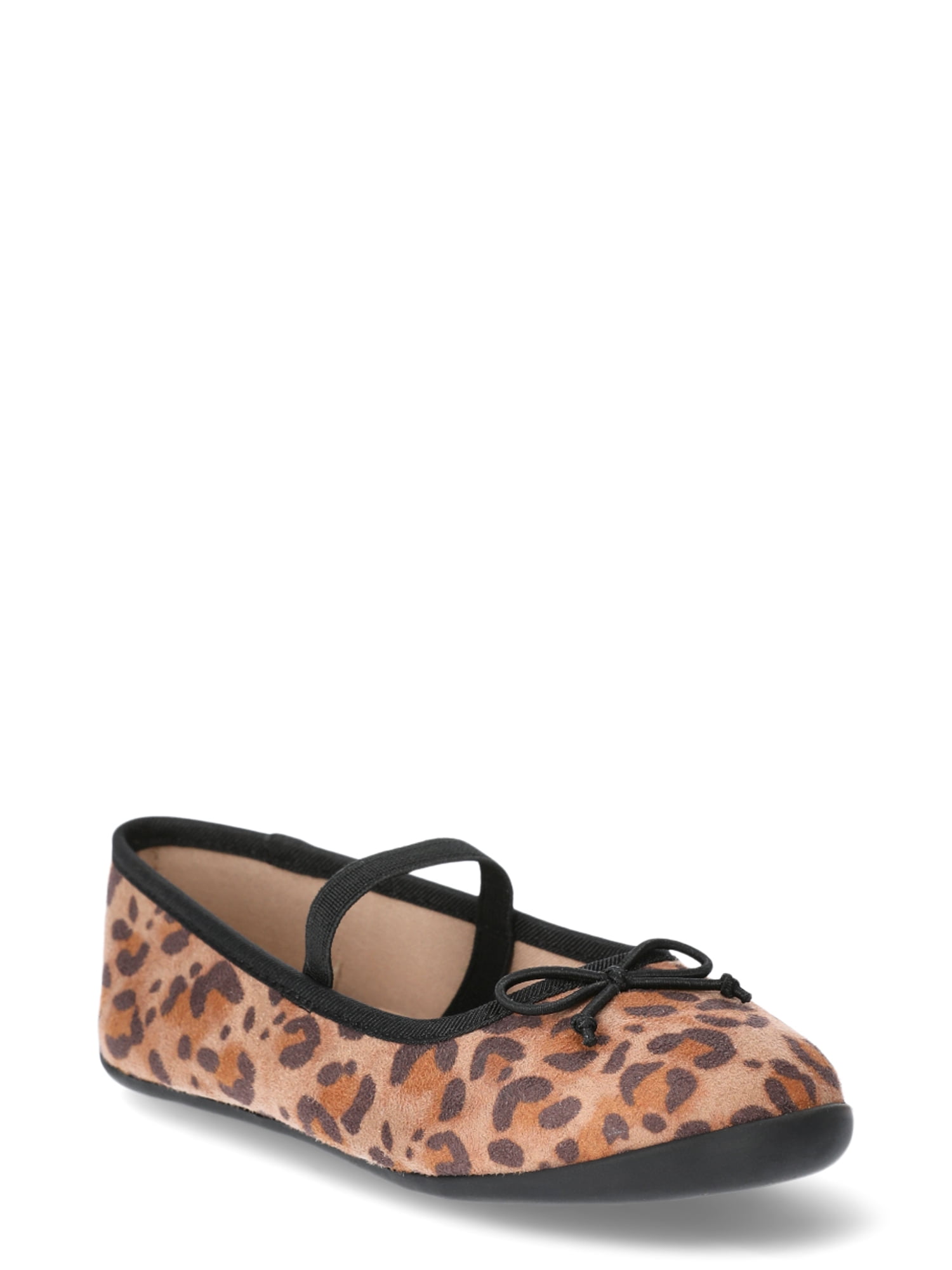 Wonder Nation Toddler Girls Leopard Bow Ballet Flat Shoes