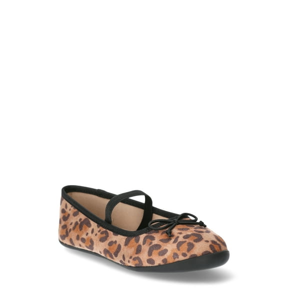 Wonder Nation Toddler Girls Leopard Bow Ballet Flat Shoes