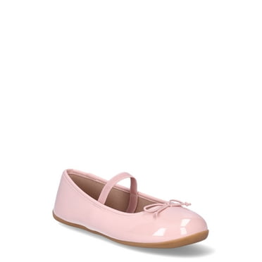 Wonder Nation Little Girls and Big Girls Bow Ballet Flat Shoes