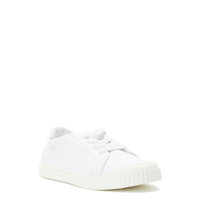 Wonder Nation Girl's Canvas Bump Toe Sneakers - Walmart.com