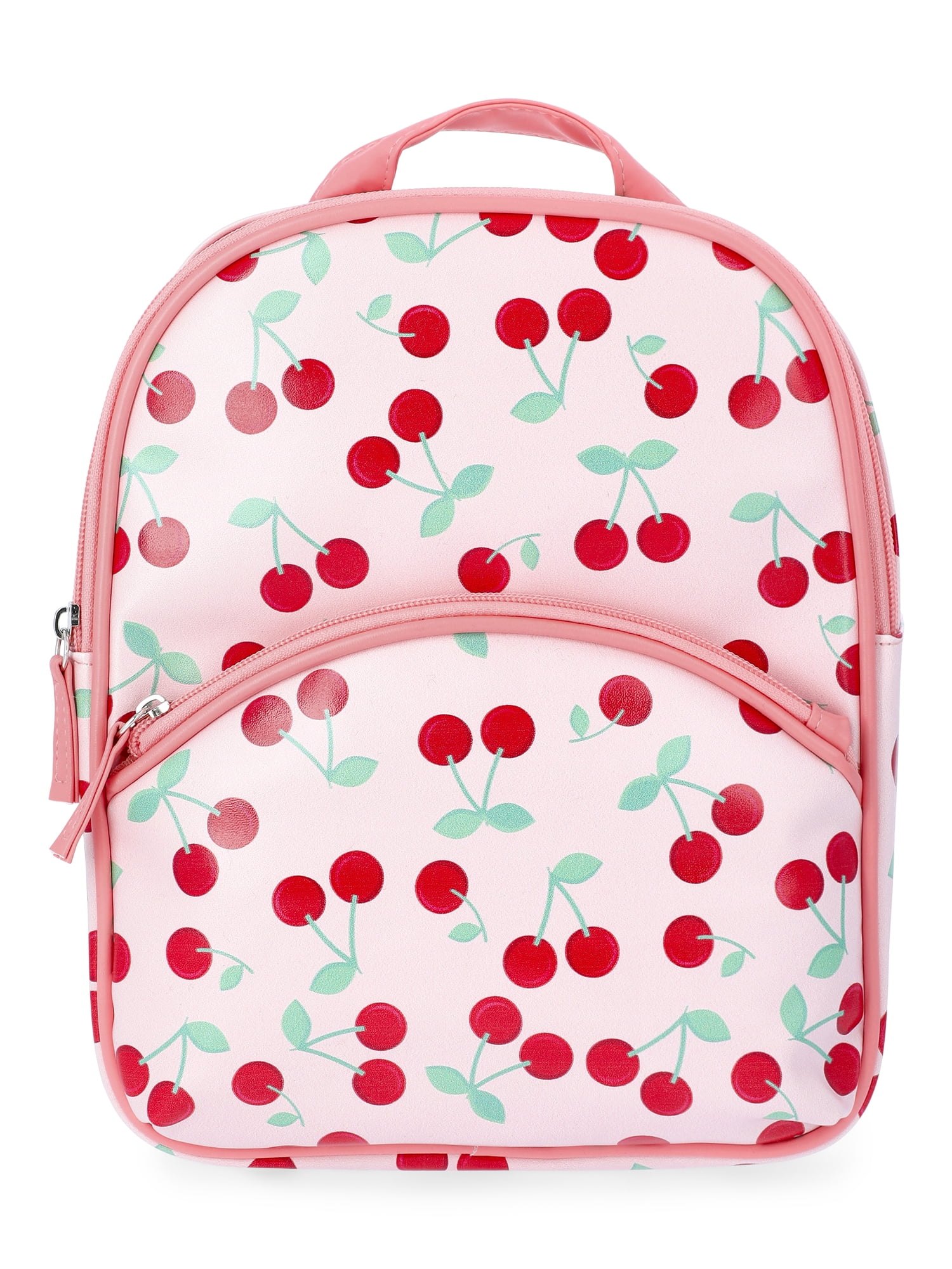 Girls Cherry Print Mini Backpack, Pink