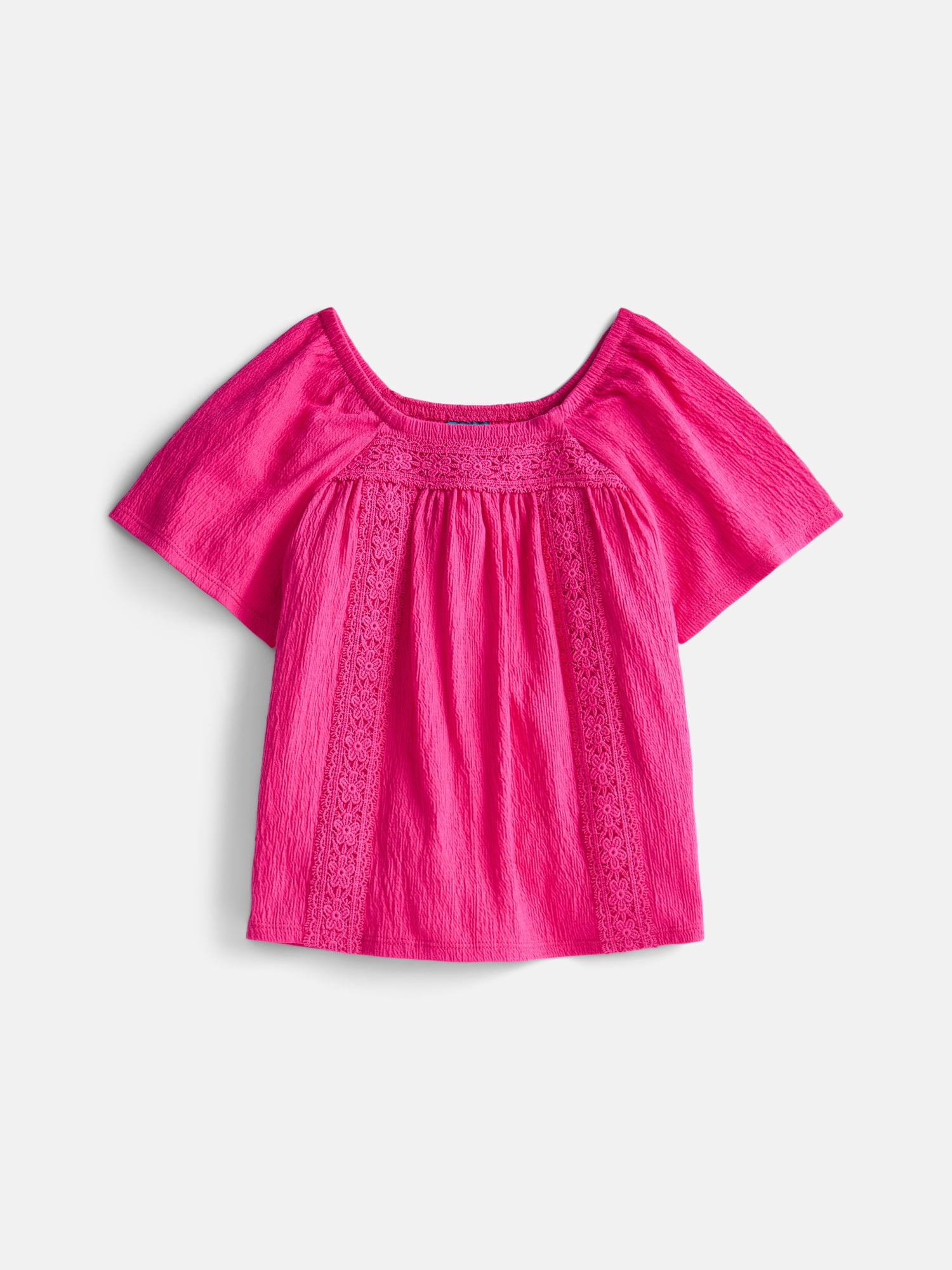Wonder Nation Girls Crinkle Knit Top, Sizes 4-18 & Plus