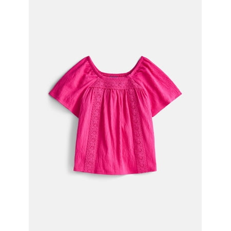 Wonder Nation Girls Crinkle Knit Top, Sizes 4-18 & Plus
