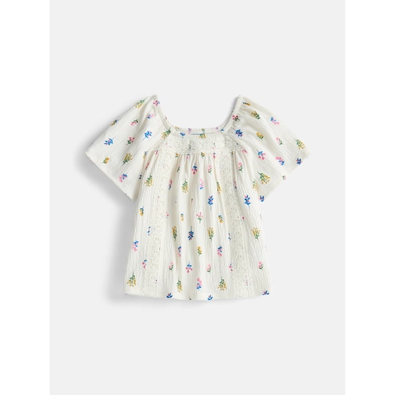 Wonder Nation Girls Crinkle Knit Top, Sizes 4-18 & Plus