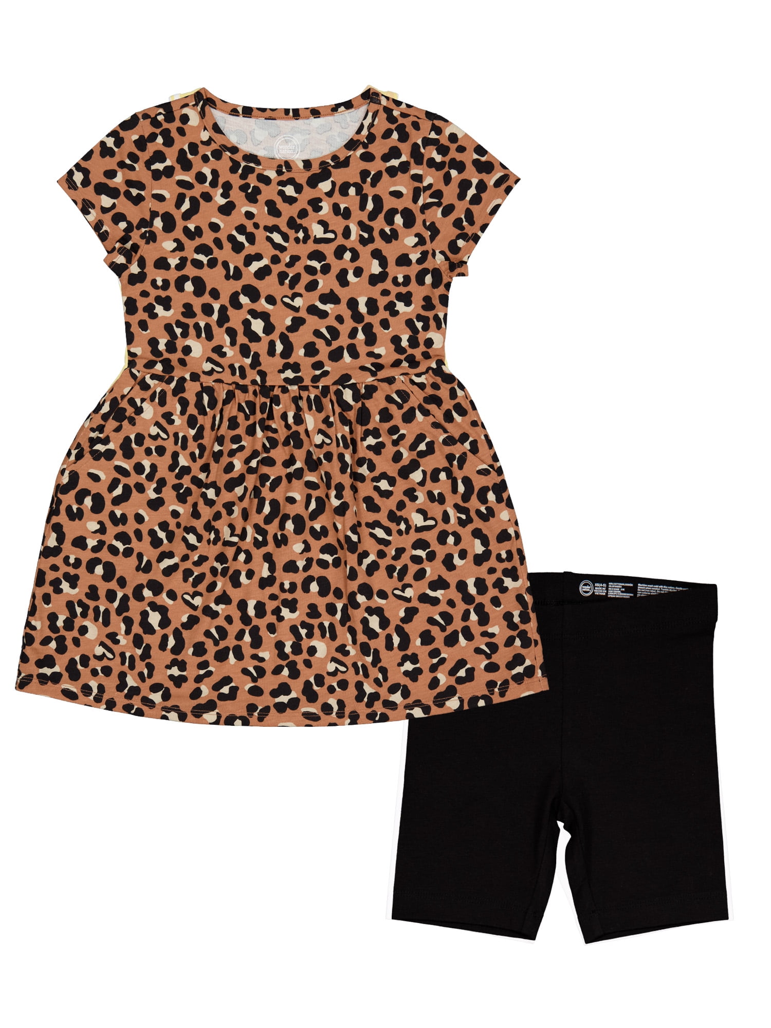 Girls Dress and Biker Shorts Set, 2-Piece, Sizes 4-18 & Plus