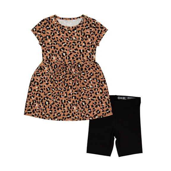 Wonder Nation Girls Dress and Biker Shorts Set, 2-Piece, Sizes 4-18 & Plus