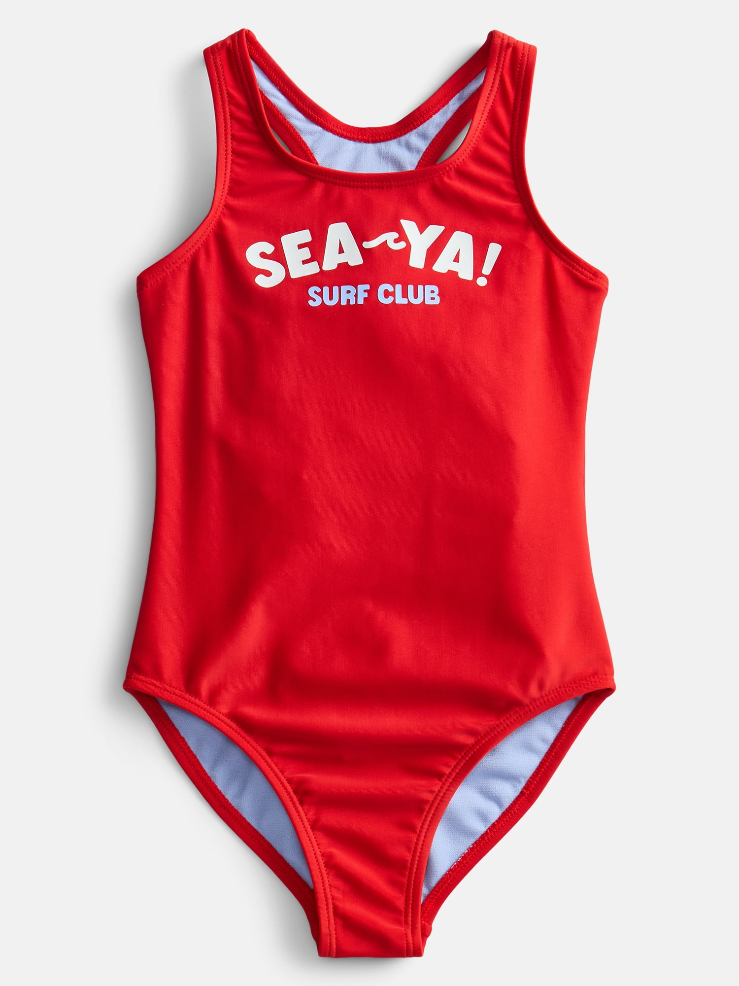 Wonder Nation Girls Racerback Print One-Piece with Keyhole Back, Sizes 4-18