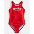 thumbnail image 1 of Wonder Nation Girls Racerback Print One-Piece with Keyhole Back, Sizes 4-18, 1 of 3