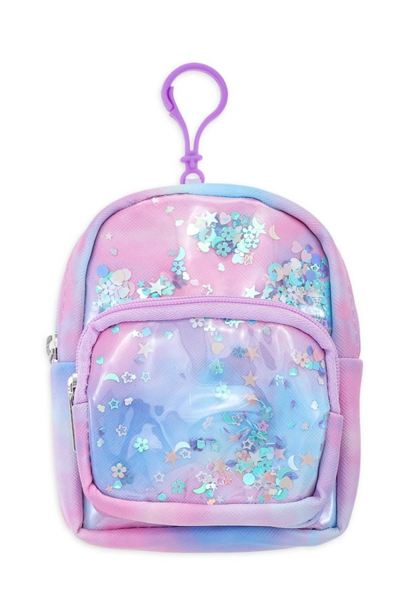 Girl's Mini Backpack Clip-on Storage Pouch, Pastel Multicolor
