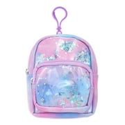 Wonder Nation Girls Mini Backpack Clip-on Storage Pouch, Pastel Multicolor