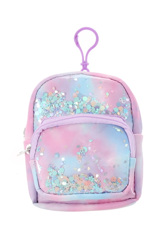 Girl's Mini Backpack Clip-on Storage Pouch, Pastel Multicolor