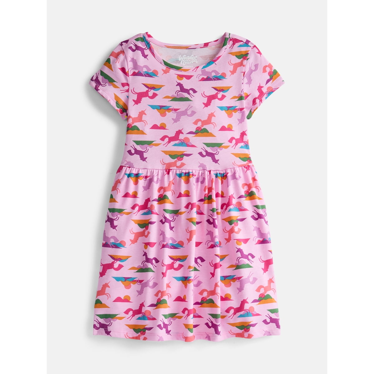 Girl’s Play Dress with Short Sleeves, Sizes XS-XXL